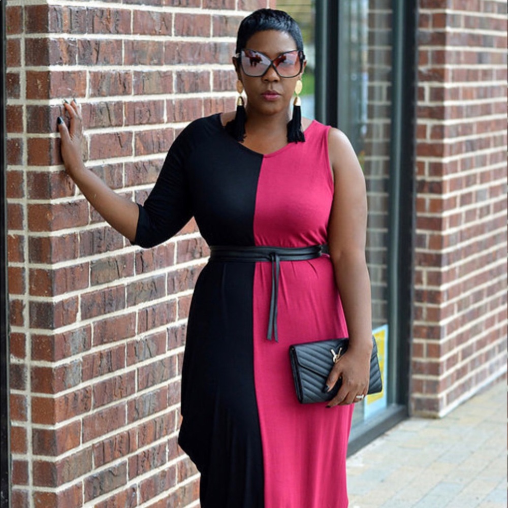 Asymmetrical Color Block Dress NWT
